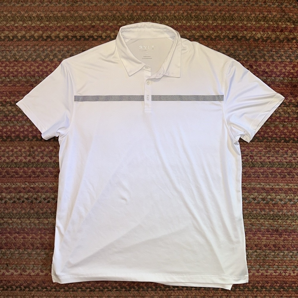 NWOT BYLT PREMIUM BASICS WHITE COLLARED POLO SHIRT